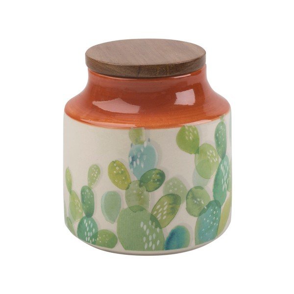 Vaso in ceramica con coperchio con motivo a cactus , 450 ml - Creative Tops
