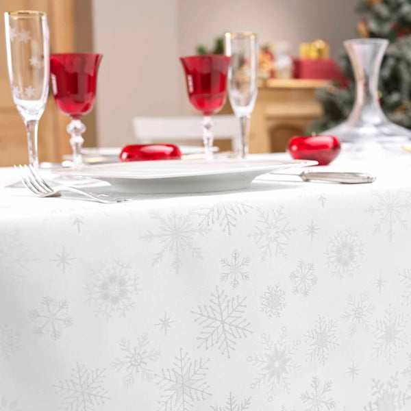 Tovaglia in jacquard a tema Natale 140x300 cm Flocons – douceur d'intérieur