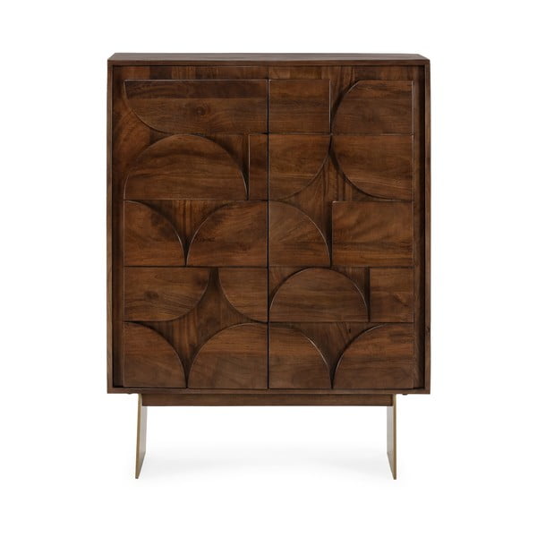 Armadietto marrone in mango massiccio 90x120x40 cm Trisha – MOME