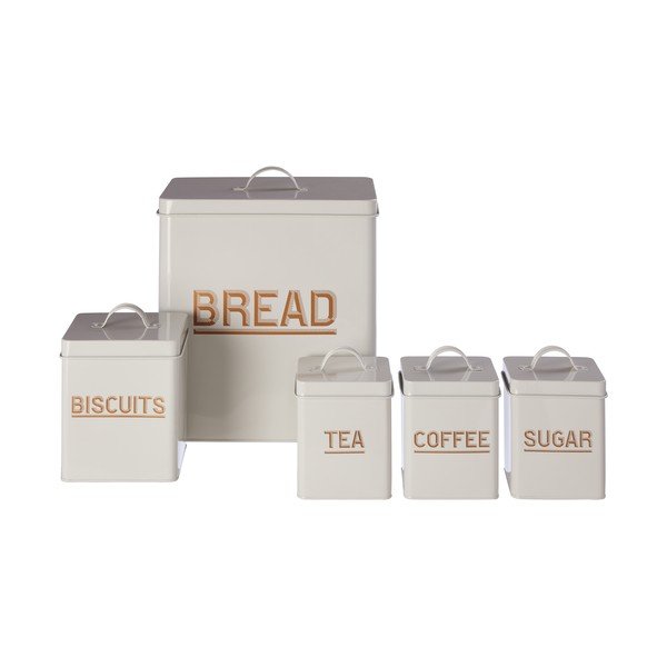 Set di 5 barattoli bianchi per la conservazione degli alimenti - Premier Housewares