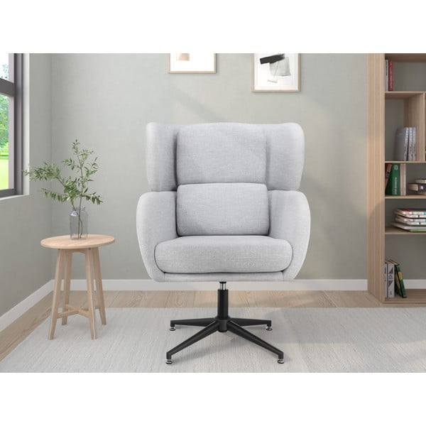 Poltrona in velluto grigio chiaro Vanessa - Støraa-image-1