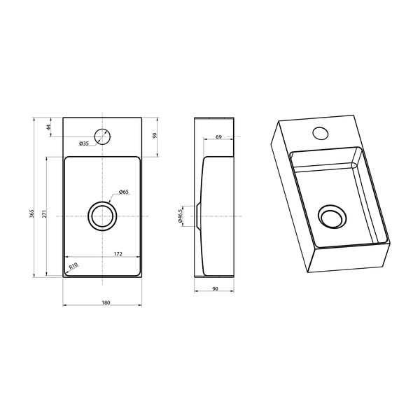 Lavabo color rame in acciaio inox 36,5x18 cm Aurum – Sapho-image-2