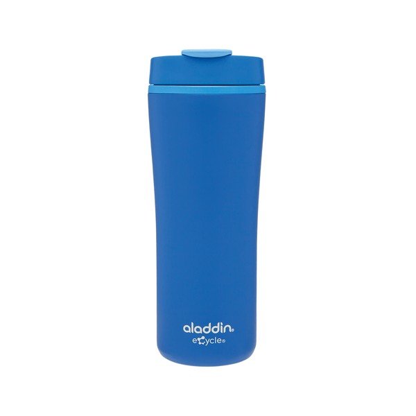 Modrý termohrnek z recyklovatelného plastu Aladdin Flip-Seal™, 350 ml