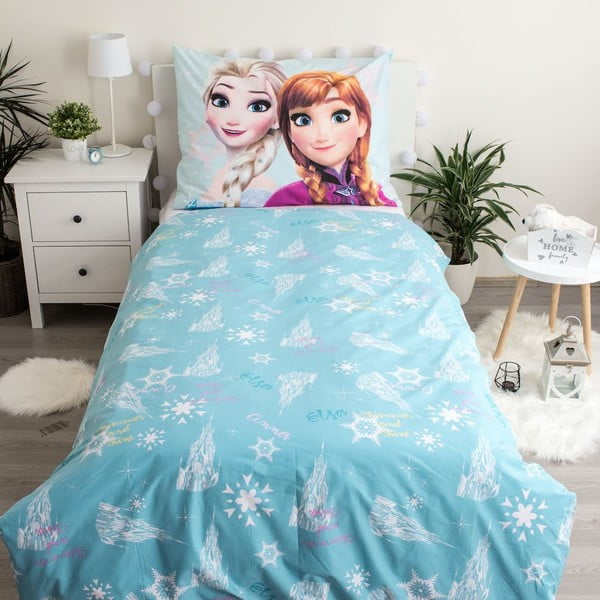 Biancheria da letto per bambini in cotone per letto singolo 140x200 cm  Frozen "Light blue" – Jerry Fabrics-image-2