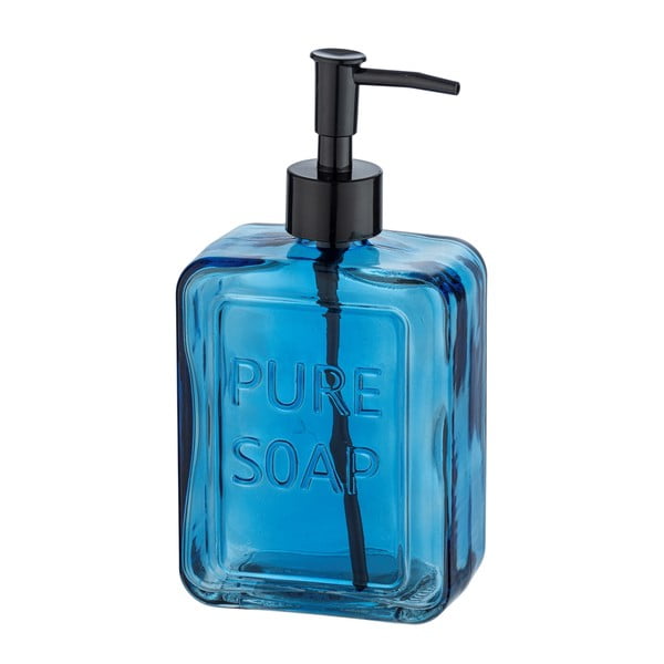 Dispenser per sapone in vetro blu Pure - Wenko