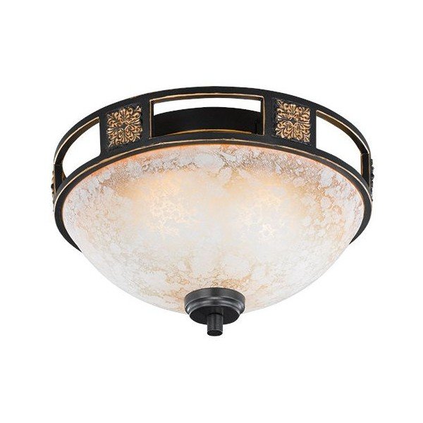 Plafoniera nera con paralume in vetro ø 33 cm Quinta – Trio