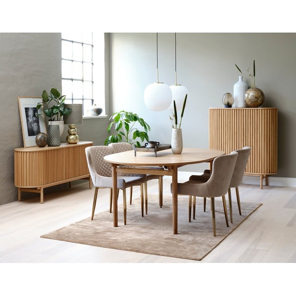 Tavolo da pranzo pieghevole in rovere decorato 100x190 cm Carno - Unique Furniture-image-1