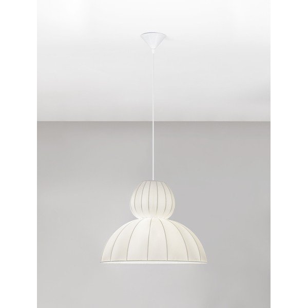 Lampadario bianco opaco in tessuto ø 50 cm Delina – Nova Luce-image-4