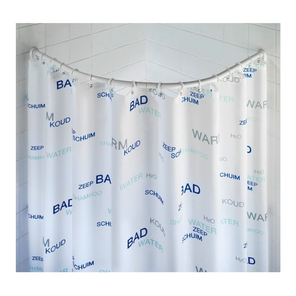 Supporto bianco di forma curva per tenda da doccia - Wenko-image-1