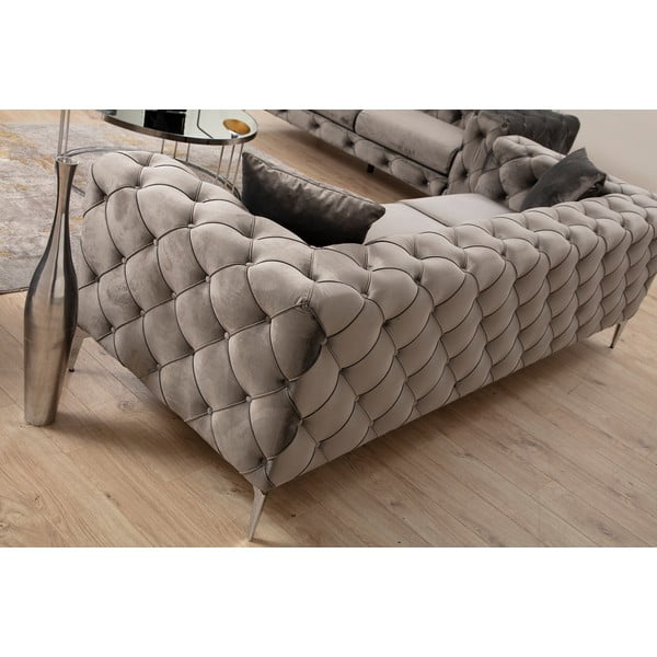 Divano in velluto grigio scuro 237 cm Como - Balcab Home-image-1