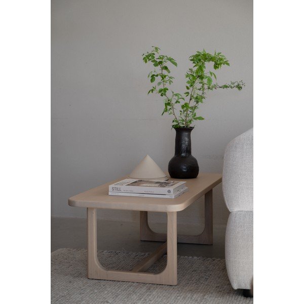 Tavolino da salotto colore naturale chiaro con piano effetto rovere 50x103 cm Driscoll – Rowico-image-1