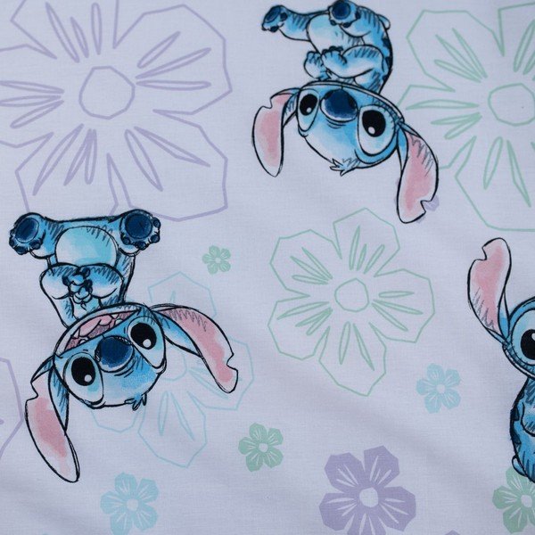 Set copripiumino e federa da bambini bianco in cotone per culla 100x135 cm Lilo and Stitch "Ohana White" – Jerry Fabrics-image-4