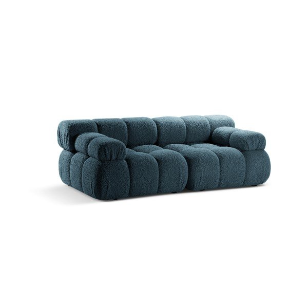 Divano componibile color petrolio con rivestimento in bouclé 188 cm – Micadoni -image-1