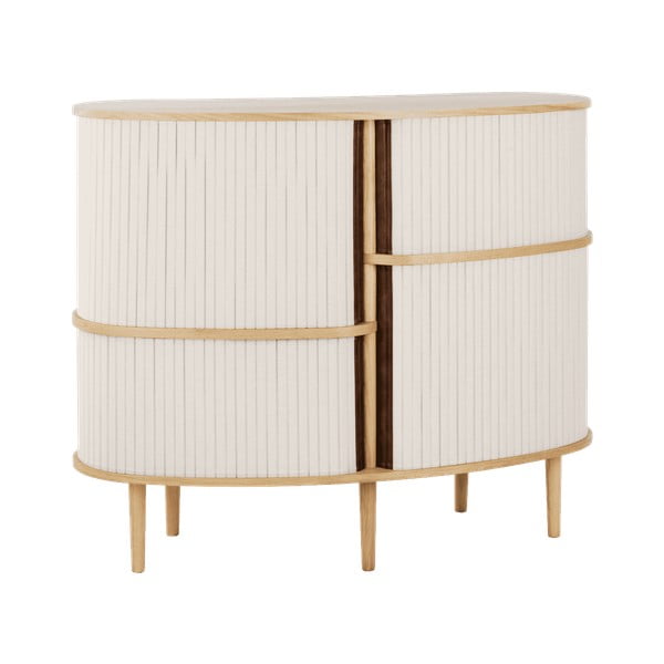 Armadietto beige/di colore naturale con effetto rovere con ante scorrevoli 120x100x50 cm Audacious – UMAGE-image-3