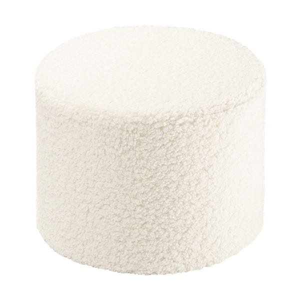 Pouf per bambini color crema con rivestimento in bouclé – Wigiwama
