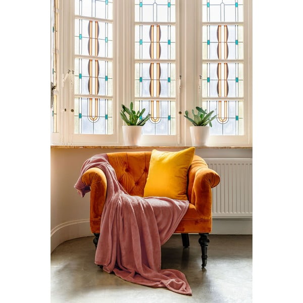 Coperta in micropile rosa, 130 x 160 cm - Tiseco Home Studio-image-1