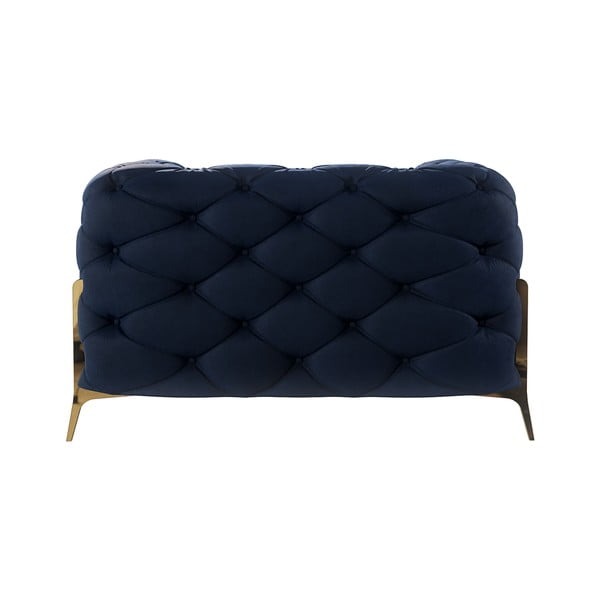 Poltrona blu scuro con rivestimento in velluto Chelsea Bis – Ropez-image-3