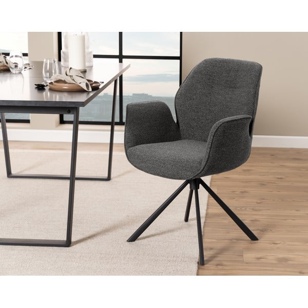 Sedia da pranzo grigio scuro in imbottito Aura – Actona-image-1