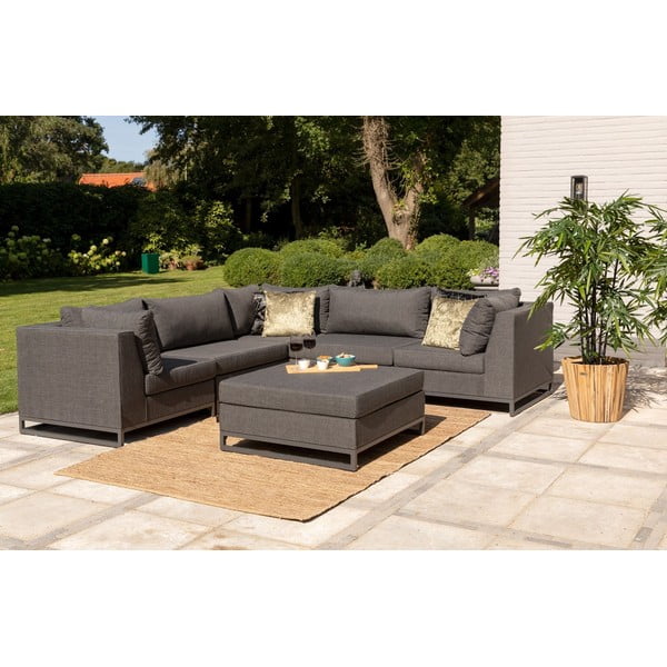 Modulo divano da giardino nero (variabile) Rhodos - Exotan-image-1