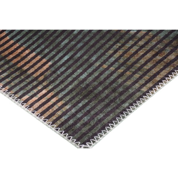 Tappeto lavabile verde scuro 80x150 cm - Vitaus-image-2