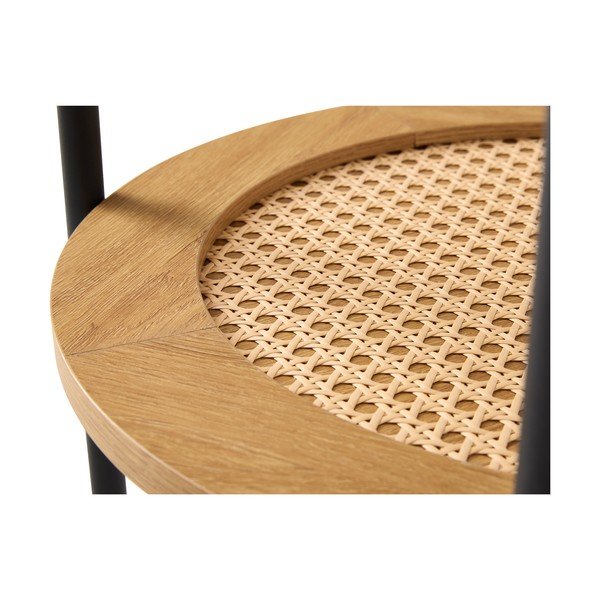 Tavolino rotondo con effetto rovere ø 50 cm Pensacola – Unique Furniture-image-3