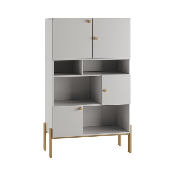 Cassettiera bassa per bambini grigio chiaro 100x50 cm Cube - Pinio-image-4