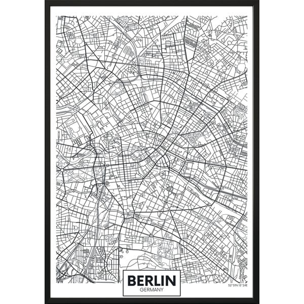 Poster da parete in cornice MAP/BERLIN, 70 x 100 cm Map Berlin - DecoKing