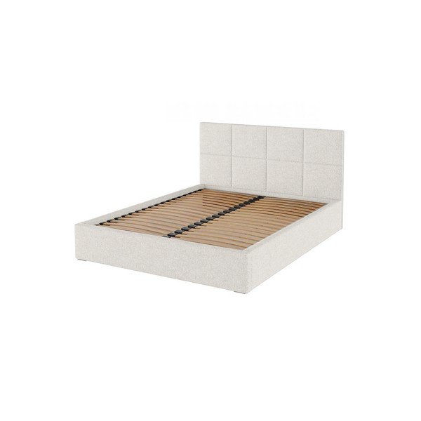 Letto matrimoniale imbottito beige con contenitore con rete inclusa 140x200 cm Bufo – MESONICA-image-3