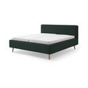 Letto matrimoniale imbottito verde scuro rete non inclusa 180x200 cm Mattis Cord – Meise Möbel