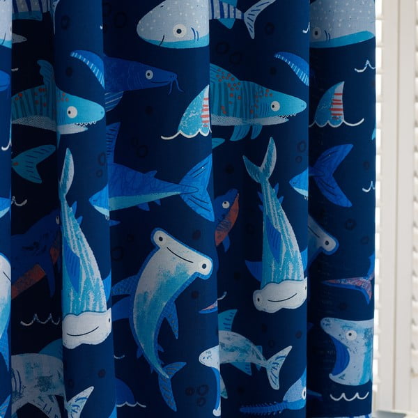 Tenda per bambini blu 2 pz 168x183 cm Jawsome Shark – Catherine Lansfield-image-3