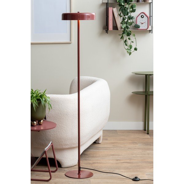 Lampada da terra burgundy con paralume in metallo (altezza totale 140 cm) Riqueza Palo – Leitmotiv-image-1