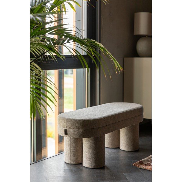 Panchina beige con rivestimento in bouclé Fern – Dutchbone-image-1