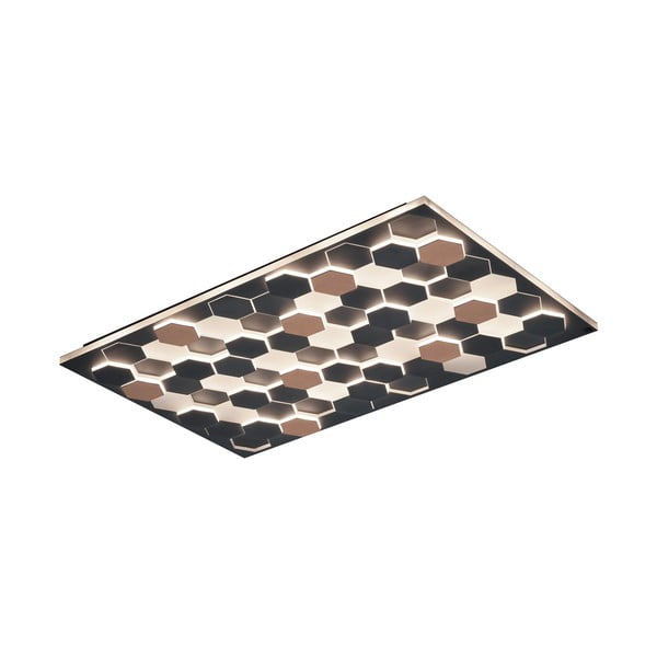 Apparecchio da soffitto a LED nero con controllo vocale/app mobile con paralume in metallo 70x115 cm Cifavo - CINQUE-image-1