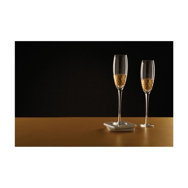 Set di 4 bicchieri da champagne Deco soffiati a mano, 2,1 dl Astrid - Premier Housewares-image-1