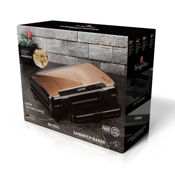Sandwich maker di colore oro Rosegold Metallic Line - BerlingerHaus-image-3