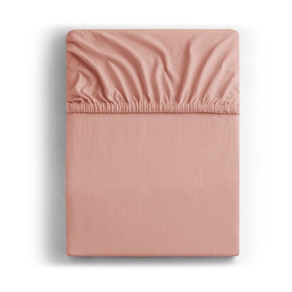 Lenzuolo con angoli color pesca in jersey 240x220 cm Amber – Restilo