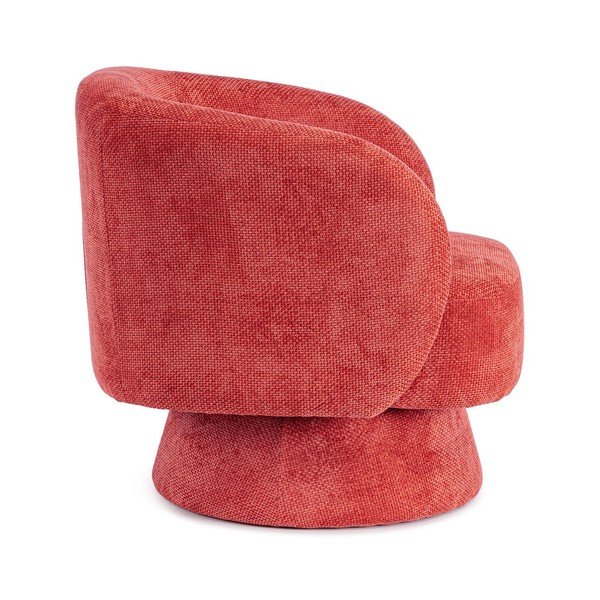 Poltrona rossa girevole con rivestimento in ciniglia Julienne – Bizzotto-image-3