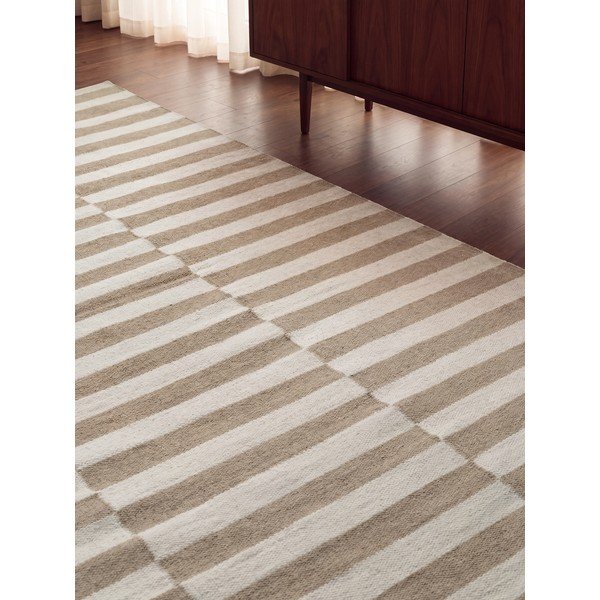 Tappeto bianco/marrone chiaro in lana reversibile/tessuto a mano 200x300 cm Vika – Hanse Home-image-2