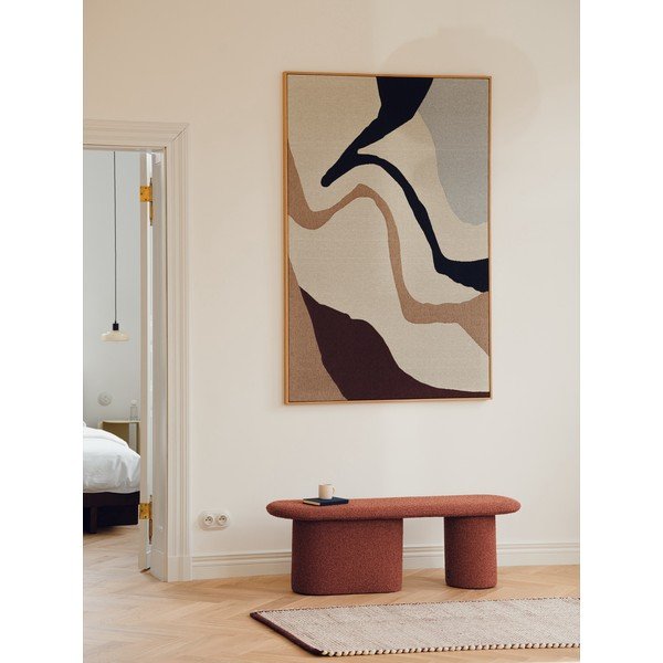 Panchina color mattone in imbottito con rivestimento in bouclé Rull – noo.ma-image-1