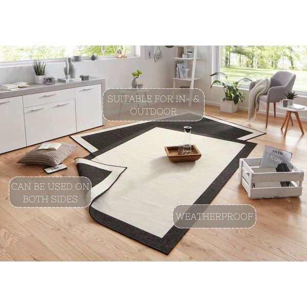 Tappeto da esterno nero e crema , 200 x 290 cm Panama - NORTHRUGS-image-4