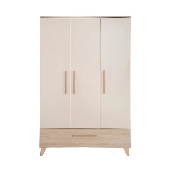 Armadio per bambini color crema/di colore naturale con effetto rovere 118x190x52 cm Sidney – Roba