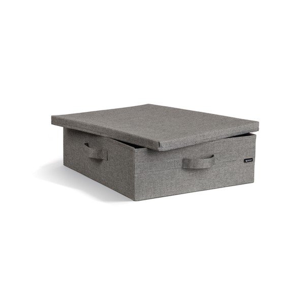 Scatola con coperchio grigia in tessuto 46x56x16 cm Soft Storage Low – Bigso-image-3