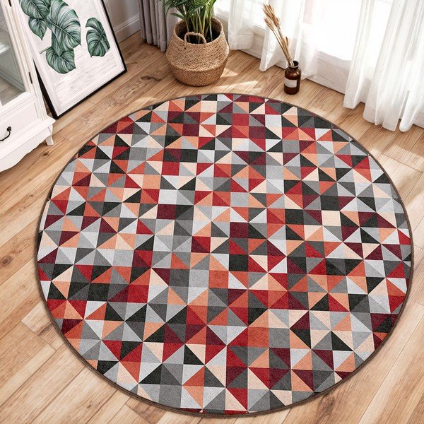 Tappeto rotondo rosso/grigio lavabile ø 120 cm Ignite – Mila Home-image-4