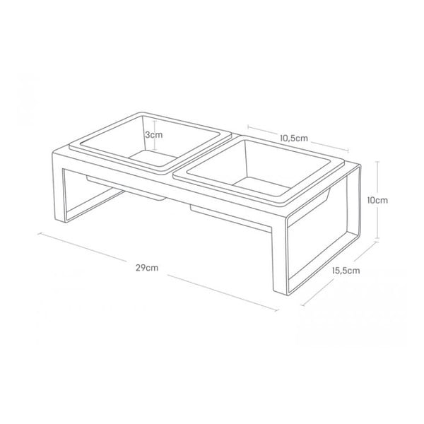 Set di ciotole nere per animali con supporto Yamazaki Tower - YAMAZAKI-image-4