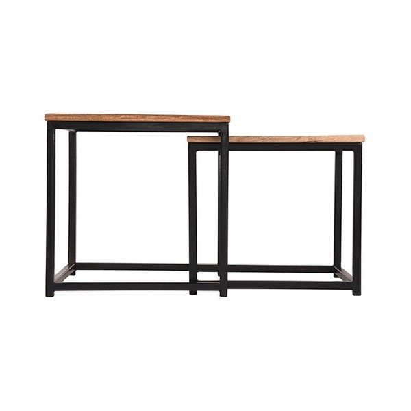 Sada 2 odkládací stolků z mangového dřeva LABEL51 Twain, šířka 45 cm a 39 cm