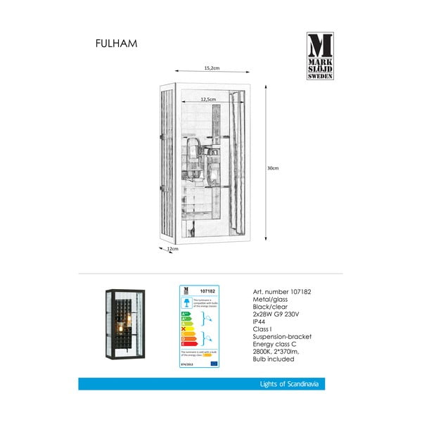 Lampada da parete nera Fulham - Markslöjd-image-2