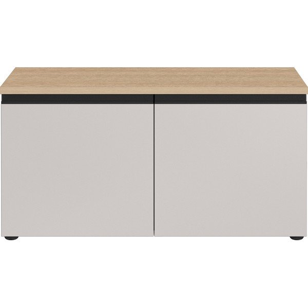 Scarpiera con seduta greige/colore naturale chiaro 96x49x41 cm Cormano – Germania-image-4