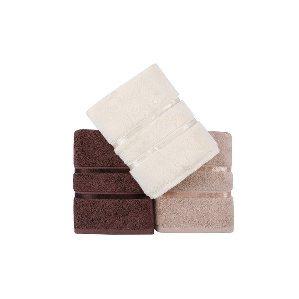 Set di 3 asciugamani in cotone marrone Hobby , 50 x 90 cm Dolce - Foutastic-image-4