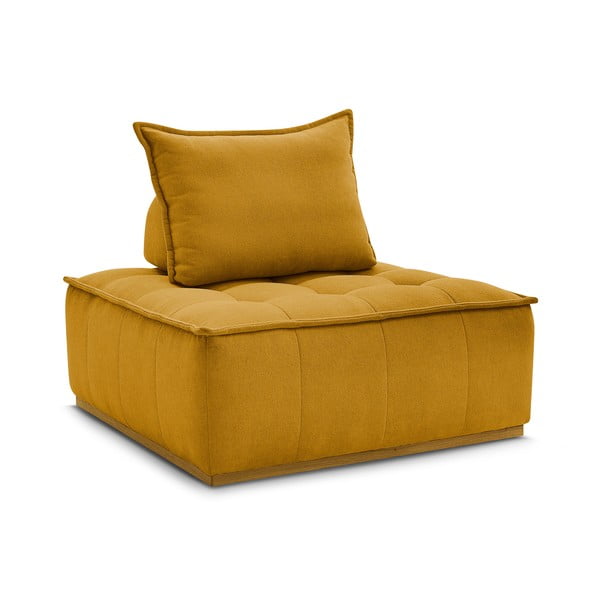 Poltrona color senape con rivestimento in ciniglia Elisa – Bobochic Paris