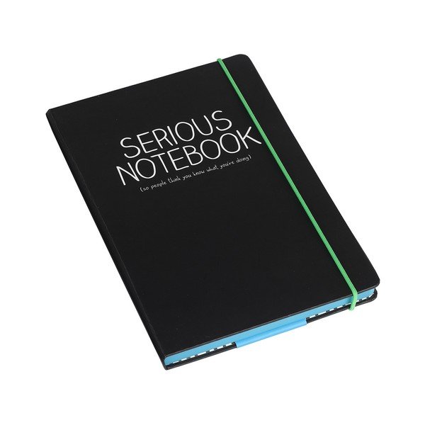 Černý zápisník formátu A5 Happy Jackson Serious-image-1